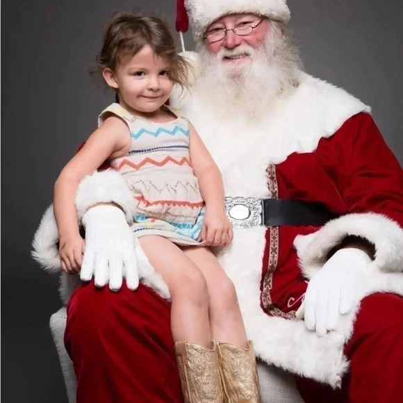 Peek Denver Embroidered Zig Zag Chevron Metallic Cotton Dress Sz: XS/2-3 - Picture 6 of 7